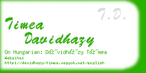 timea davidhazy business card